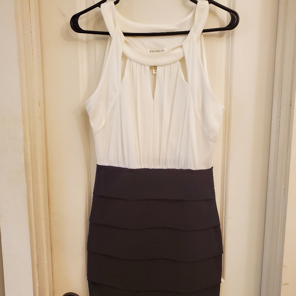 White and black dress